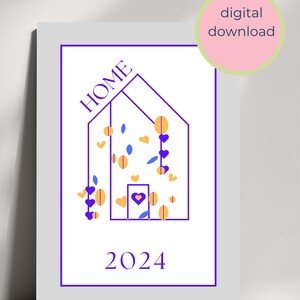 home 2024 print, first home digital print, housewarming gift wall art, our first home art print, gift for new homeowners, first home print