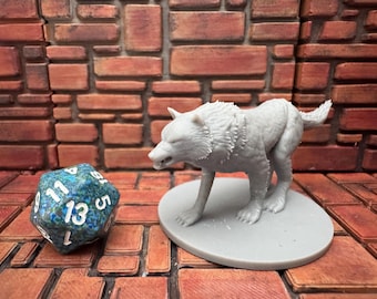 Miniatura de lobo temible, 28 mm, D&D, Pathfinder, juego de rol de mesa