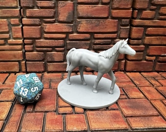 Caballos sin ensillar, miniatura de 28 mm para D&D, Pathfinder y otros juegos de mesa