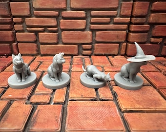 Set de miniaturas de gato, 28 mm, D&D, Pathfinder, juego de rol de mesa