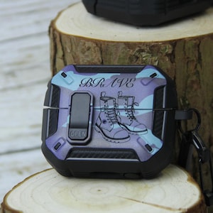 Coque Samsung Buds 3/3pro camouflage personnalisée : logo militaire, clip tactique, gravure laser