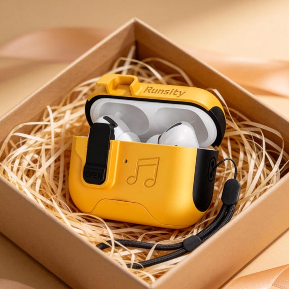 Custom AirPods Case with Lanyard: Rugged Shockproof PC+TPU Cover