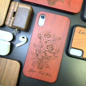 Custom Rosewood iPhone Case: Personalized Laser Engraved Wood Cover