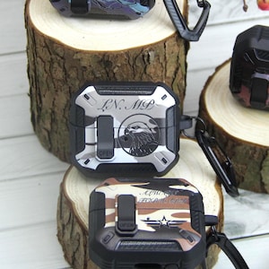 Coque Samsung Buds camouflage personnalisée : logo militaire, clip tactique, gravure au laser