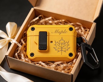 Custom Rugged AirPods Case: Tactical PC+TPU Protective Cover with Clip