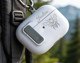 Personalized Engraved AirPods Case: Personalized TPU Protective Cover with Keychain