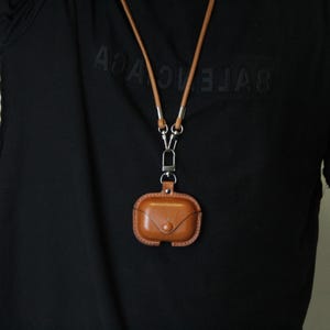 Customised Name Leather AirPods Case with Lanyard|Personalised Initials AirPods Pro Case|Compatible with AirPods 1, 2, 3, 4, and Pro 2 Cases