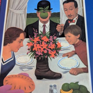 Cena en el libro ilustrado de Magritte de Michael Garland, libro de arte, nuevo estado