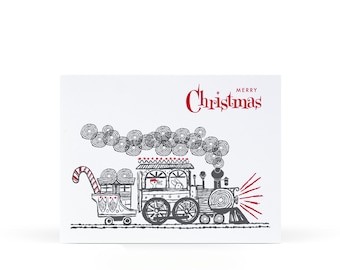 Christmas Train Greeting Card