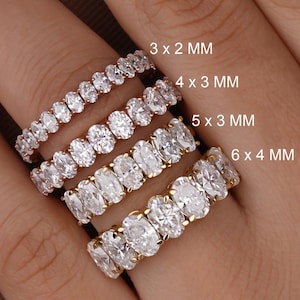 Oval Diamond Wedding Band Lab Grown Diamond Half Eternity Band 14K Gold Lab Diamond Stacking Band Bridal Anniversary Band Oval Eternity Band