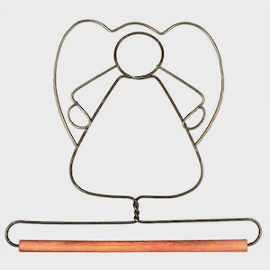 7.5" Wire Country Angel with Dowel Quilt - Craft Holder - Hand Crafted in USA by Ackfeld Manufacturing