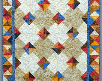 Quilt Pattern PDF Instant Download - Autumn Gems - Tonga Treat, Layer Cake  & Fat Quarter Friendly EASY All Sizes