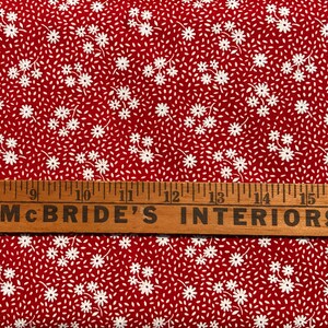 Toybox - Red with White Daisy&#39;s and Leaves by Sara Morgan for Blue Hill Fabrics- 7072 2 - Yardage - RARE OOP!!