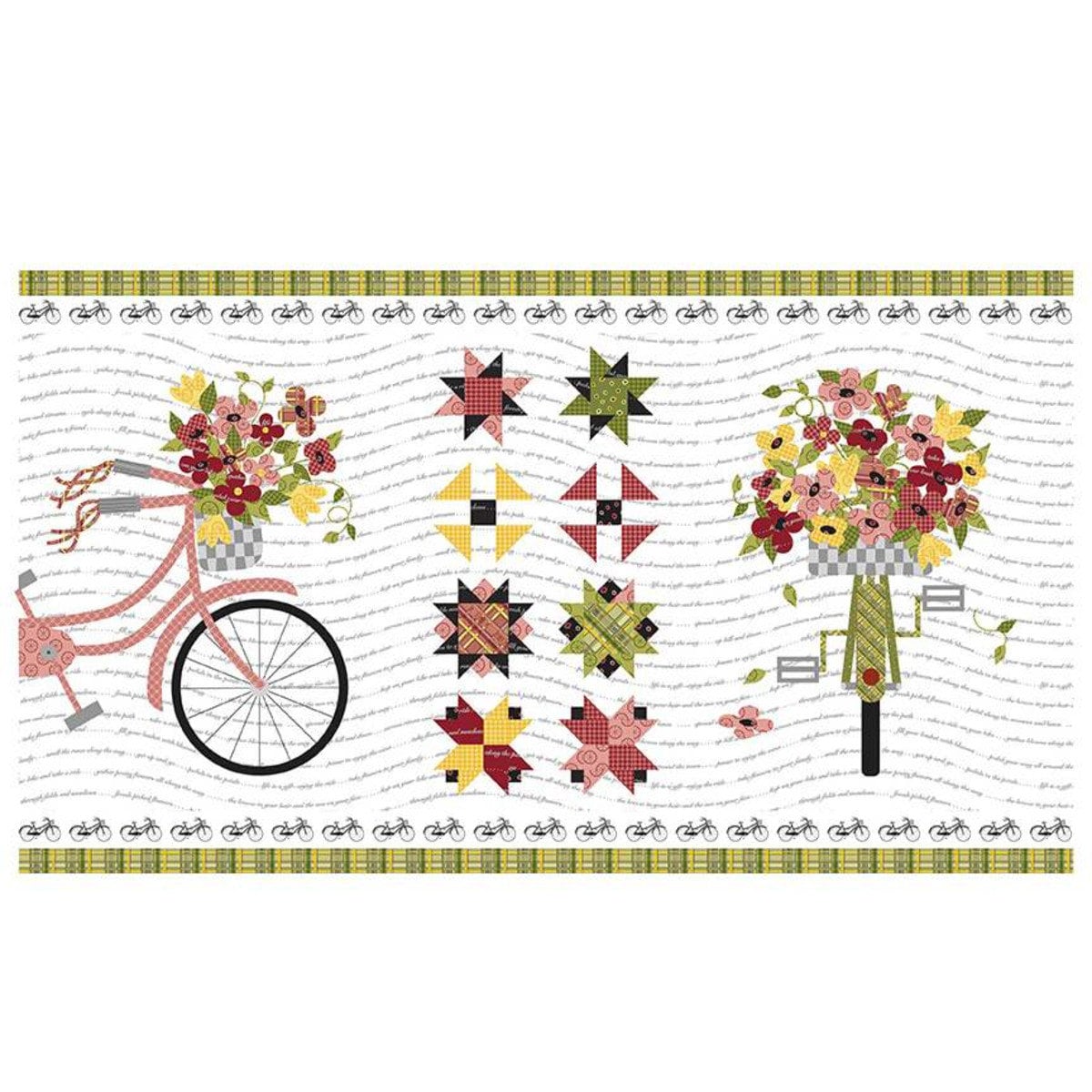Petals & Pedals 24 X 44 Floral Bicycle Panel by Etsy