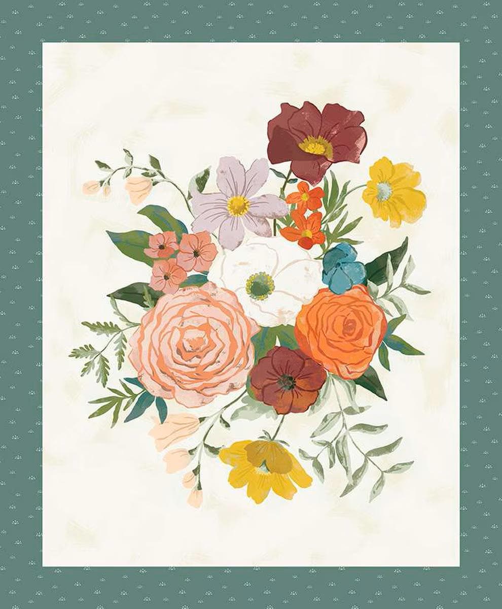 The Awe of Autumn Floral Latte Print by Sandy Gervais for Riley Blake ...