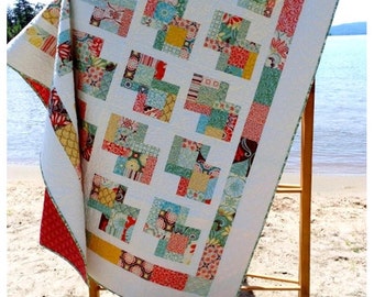 Quilt Pattern -  Danish Delights Layer Cake Quilt Pattern 3 Sizes Quick, Easy -  PDF INSTANT DOWNLOAD