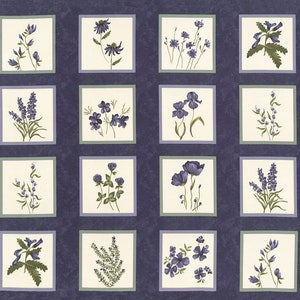 Wild Iris Floral Cotton Fabric Panel by Holly Taylor (24&quot;x 44&quot;)