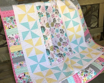 Modern Baby Quilt Pattern - Dreamland Park - Easy -PDF INSTANT DOWNLOAD