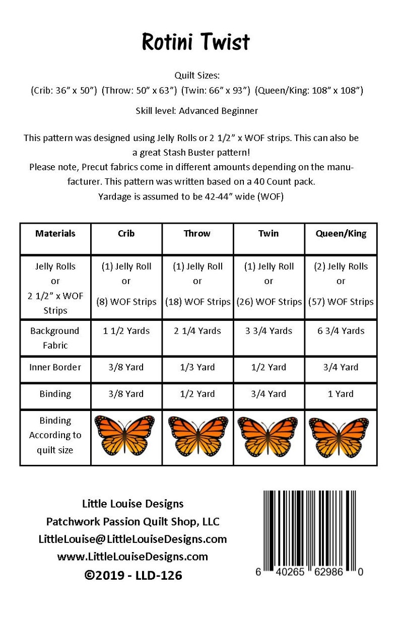 Rotini Twist Jelly Roll Quilt Pattern PDF INSTANT DOWNLOAD Etsy