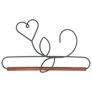 8&quot; Wire Heart with Leaves Holder with Dowel Quilt - Craft Holder - Hand Crafted in USA by Ackfeld Manufacturing