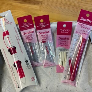 Quilter's Gift Set - Sewline Trio Mechanical Pencil with  Accessories - 5 Items