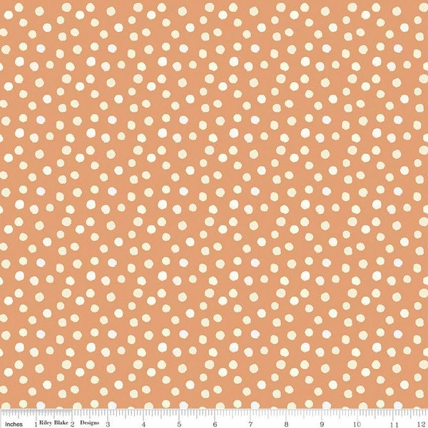 The Littlest Family's Big Day Coral w/ White Dots by Dream World for Riley Blake C11494 Coral - Yardage