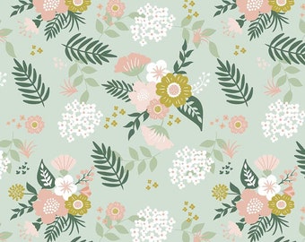 Hibiscus Main Mint Floral by Simple Simon for Riley Blake - C11540 Mint - Yardage