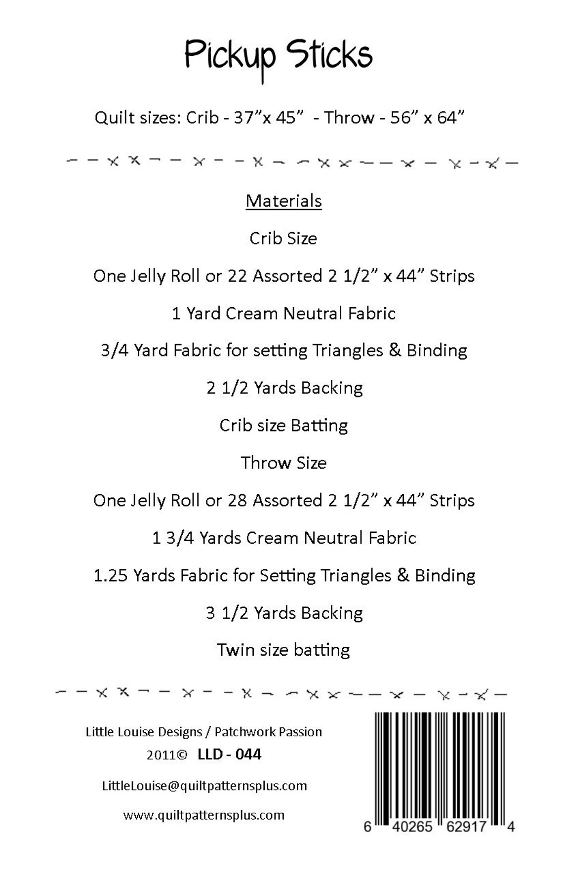 Quilt Pattern Pick up Sticks Baby and Throw Sizes Jelly Etsy