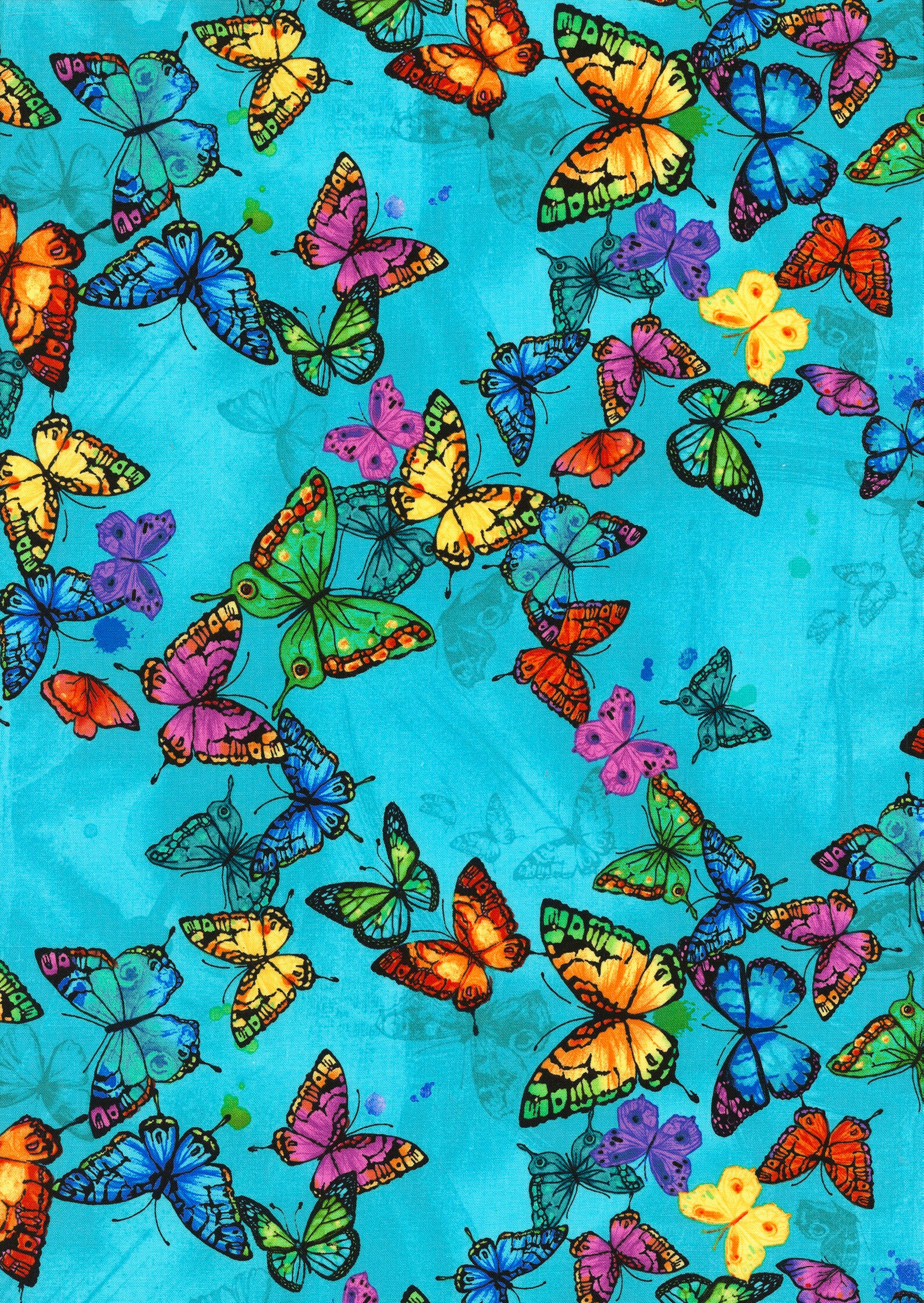 Butterfly Pavilion Butterflies on Blue by Chonga Hwang for Etsy