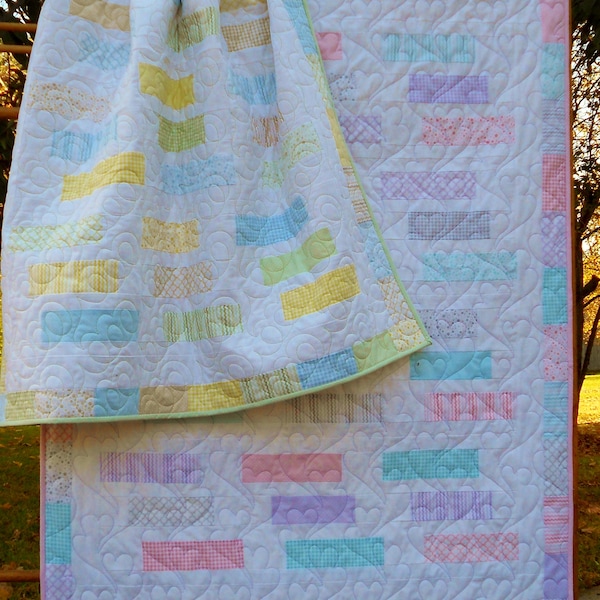 Step Right Up Baby Quilt Pattern - Easy - Sizes Crib to King - Hard Copy - FREE SHIPPING!