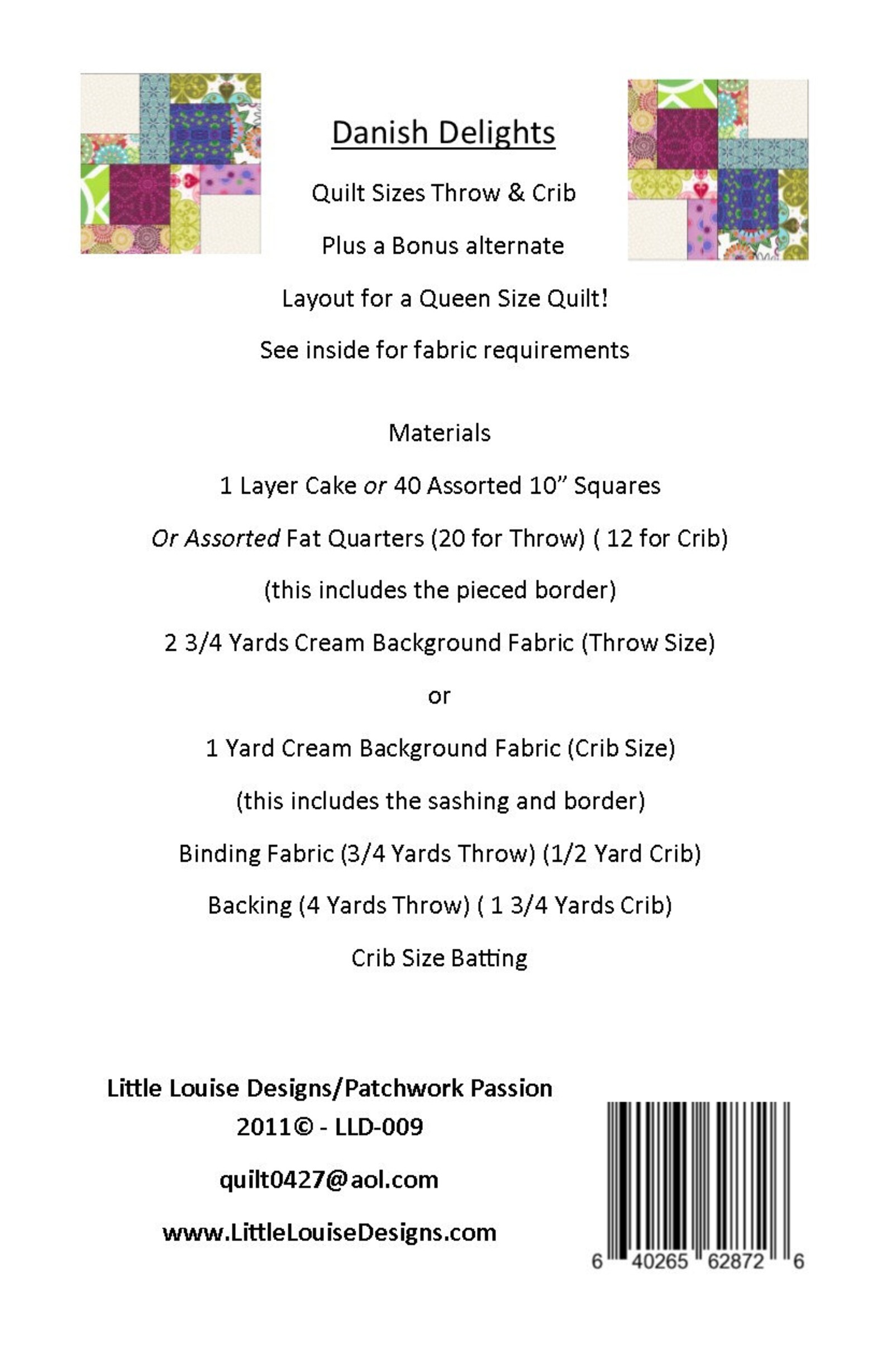 Quilt Pattern Danish Delights Layer Cake Quilt Pattern 3 Etsy