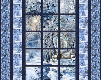 Scenic Window Quilt Pattern -  Alpine Retreat - PDF INSTANT DOWNLOAD