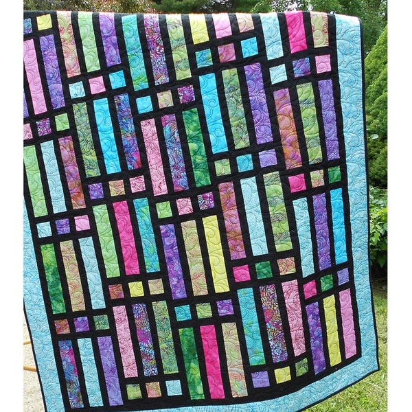 Quilt Pattern -  Gateway To Paradise - Jelly Roll or Bali Pop  - Quick  Easy Lap / Throw Quilt - PDF INSTANT DOWNLOAD