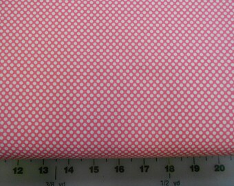 Pink Cotton Fabric: White Polka Dots, Quilting Fabric