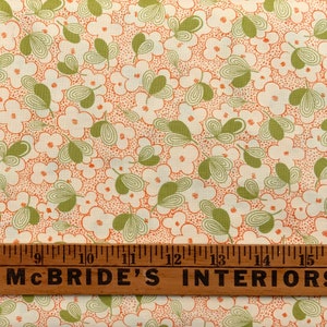 Wee Play Peach & White Blossoms with Green Leaves by American Jane for Moda - 21086-29 - Yardage - RARE OOP!!