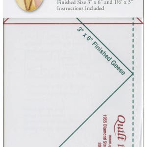 Small Flying Geese Ruler - Quilt In A Day Flying Geese Ruler - Makes 2 sizes