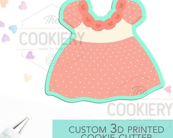 Baby Girl Dress Cookie Cutter, Baby Shower, Newborn Cutter, Gender Reveal Cutter, Baby Outfit Cookie Cutter, 3D Printed