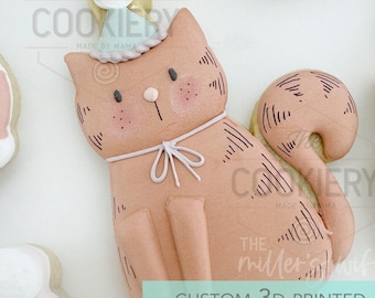Sitting Birthday Cat Cookie Cutter, Kitten Party Cutter, Cute Kitty Cutter, Pet Lover Cutter, Animal Cutter, Gato Cutter, Baby Shower Cutter