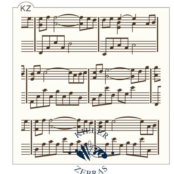 Sheet Music 2 Part Stencil, Music Cookie Stencil, Sheet Music, Back to School, Cookie Stencil, Music Stencil, Sheet Music Stencil, Music