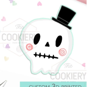 Funky Skull Cookie Cutter, Halloween Skull Cookie Cutter, Halloween Cookie Cutter, Skull Fondant Cutter, Day of the Dead Skull, Skull Hat