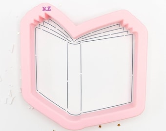 Open Book Cover Cookie Cutter and Stencil, School Cookie, Teacher Appreciation Gift, Reading Theme, Back to School, 3D Printed Cutter