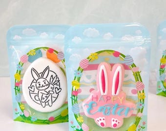 Pack of 10 Easter Egg Cookie Bag, Easter Bags, Spring Cookie Bags, Bunny Cookie Pouches, Basket Cookie Bags, Egg Bunny Treat Bags
