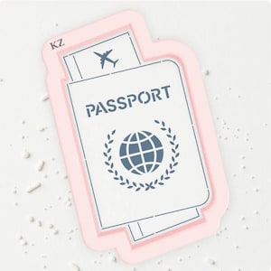 Passport Cookie Cutter and Stencil Set, Passport Cookie Cutter, Passport Cookie Stencil, Travel Cookie Cutter, Travel Cookie Stencil, Travel