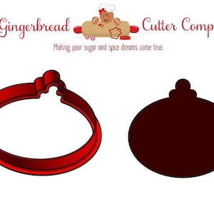 Christmas Ornament Oval Cookie Cutter | Holiday Cookie Cutter | Winter Cutter | Christmas Cookie Cutter | Greenery Cutter | 3D Printed