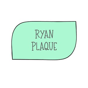Ryan Plaque Cookie Cutter | Elegant Name Frame | Minted Prints | Fancy Label Cutter | 3D Printed PLA | Custom Message Cookie