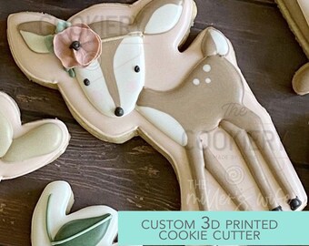 Woodland Deer Cookie Cutter, Forest Animal Cutter, Boho Baby Shower Cutter Cookie, Bambi Cutter, Rustic Cutter, 3D Printed