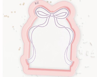 Arch with Bow Plaque Cookie Cutter, Modern Arch Cookie Cutter, Arch Bow Cookie Cutter, Bow Plaque Cookie Cutter, Baby Shower l Arch Bow
