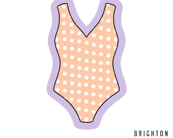 Swimsuit Cookie Cutter, One Piece Swimsuit, Summer Beach Party Cookie, Pool Party Cookie Cutter, 3D Printed