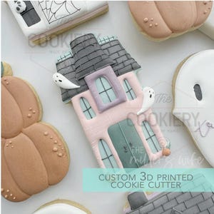 Haunted House Cookie Cutter, Haunted Village Cookie Cutter, Halloween House, Halloween Village Cookie Cutter, Halloween Cookie Cutter, House