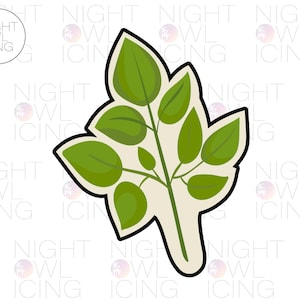 Sunny Leaf Sprig Cookie Cutter | Leafy Branch Cutter | Botanical Cookie Cutter | Floral Accent Cutter | Wedding Greenery Cookie | 3D Printed